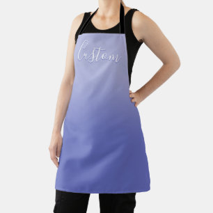 Tablier Script cursif modifiable   Violet blanc et violet