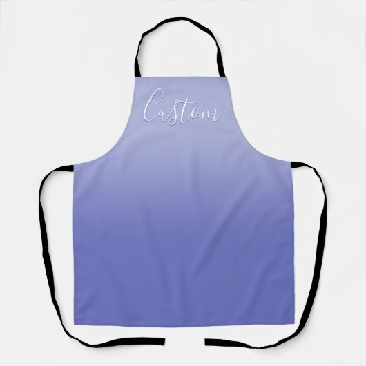 Tablier Script cursif modifiable | Violet blanc et violet (Recto)