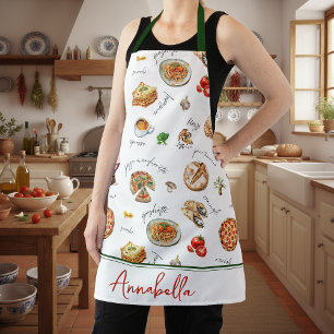Tablier Script de cuisine pour amateur de nourriture itali