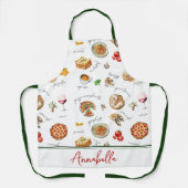 Tablier Script de cuisine pour amateur de nourriture itali (Recto)