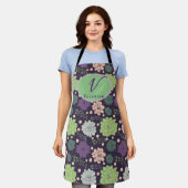 Tablier Script de monogramme Succulent pourpre (Porté)