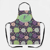 Tablier Script de monogramme Succulent pourpre (Recto)