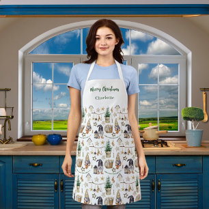 Tablier Script de nom de la ferme gnomes de Noël
