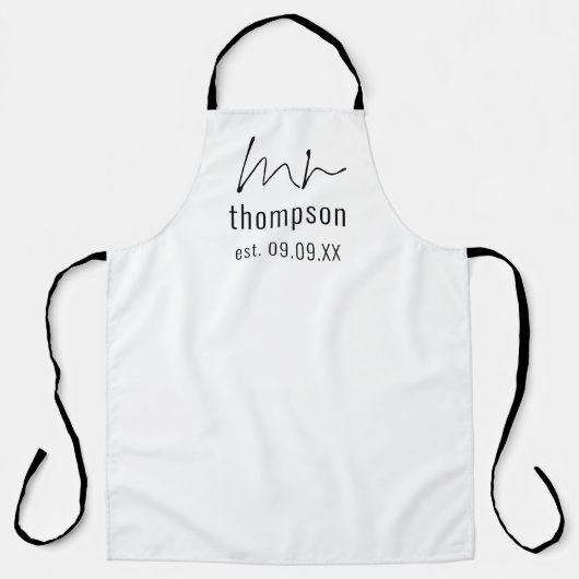 Tablier Script informel M. Nom Mariage Date (Recto)