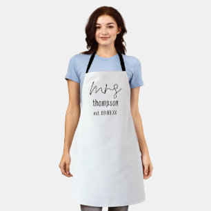 Tablier Script informel Mme Nom Mariage Date