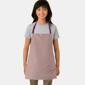 Tablier Script moderne Dusty rose manuscrit enfants (Insitu)