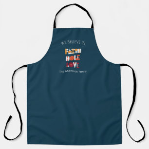 Tablier script moderne foi espoir amour famille monogramme
