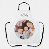 Tablier Script moderne tendance Nom de famille Photo ronde (Recto)