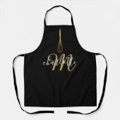 Tablier Script Monogramme Whisk Noir Et Or (Recto)