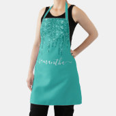 Tablier Script personnalisé manuscrit Robin's Egg Blue Par (Insitu)