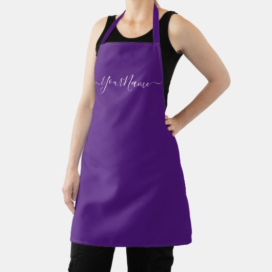 Tablier script royal violet élégant (Insitu)