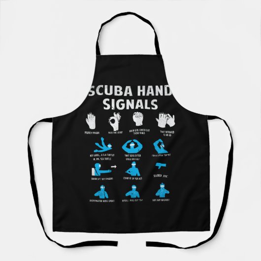 Tablier Scuba Signaux à main Langue Signes de plongée Dive (Recto)