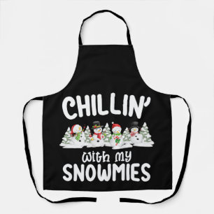 Tablier Se détendre avec mes bonshommes de neige Noël