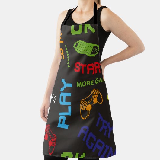 Tablier seamless abstract pattern in pixel game style. Wit (Insitu)