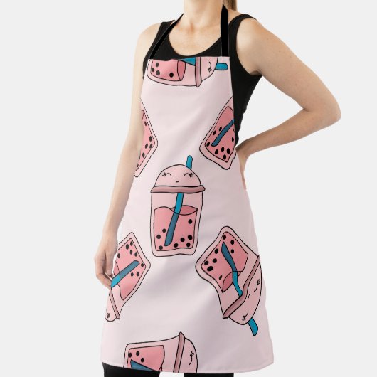 Tablier Seamless bright pattern bubble tea fruit summer dr (Insitu)