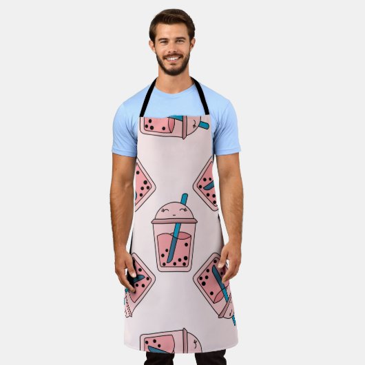Tablier Seamless bright pattern bubble tea fruit summer dr (Porté)