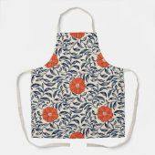 Tablier Seamless floral pattern with vibrant orange flower (Recto)