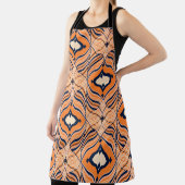 Tablier Seamless Oriental pattern, black, orange ornament. (Insitu)