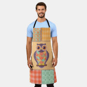 Tablier Seamless patchwork owl pattern. Vintage background (Porté)