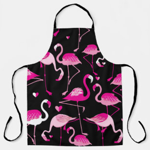 Tablier Seamless pattern from pink flamingos on a dark bac