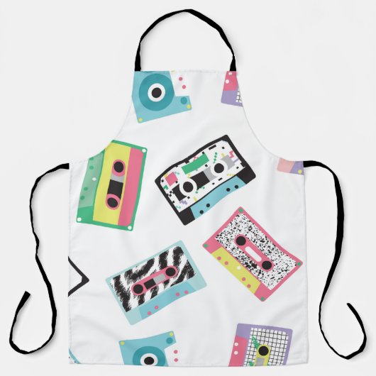 Tablier Seamless pattern with audio tapes in retro 80s sty (Recto)