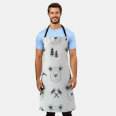 Tablier Seamless pattern with bear headspattern, bear, mou (Porté)
