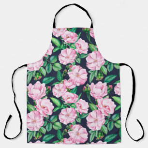 Tablier Seamless patterns of branches of roses, buds and l