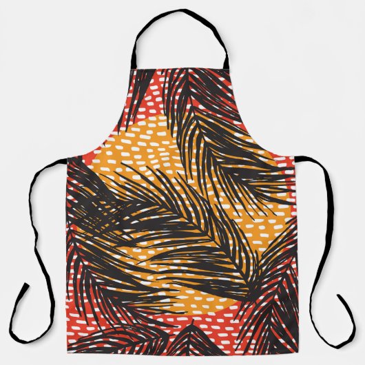 Tablier Seamless with black palm leaves and strokes (Recto)