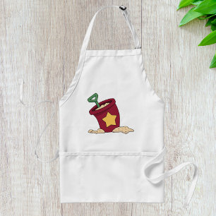 Tablier Seau de sable rouge avec étoile et pelle