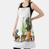 Tablier Sept cactus d'aquarelle vert dessinés à la main en (Insitu)