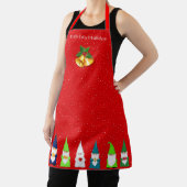 Tablier Sept nains de Noël sur fond rouge (Insitu)