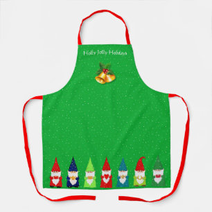 Tablier Sept nains de Noël sur fond vert