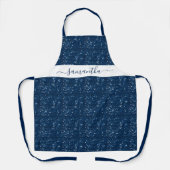 Tablier Séquence de Parties scintillant bleu marine Script (Recto)