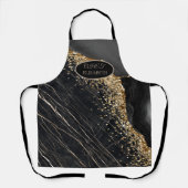 Tablier Sequins dorés élégants Marbre noir (Recto)