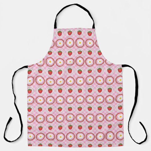 Tablier Sérénade de fraises rose (Recto)