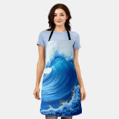 Tablier Serene Blue Wave Splashes (Porté)