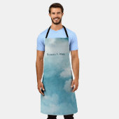 Tablier Serene Horizon Dreams Aquarelle Bleu et blanc (Porté)