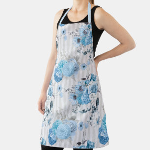 Tablier Série de design floral bleu 10