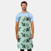 Tablier Série Mint Floral Usé Design 6 (Porté)