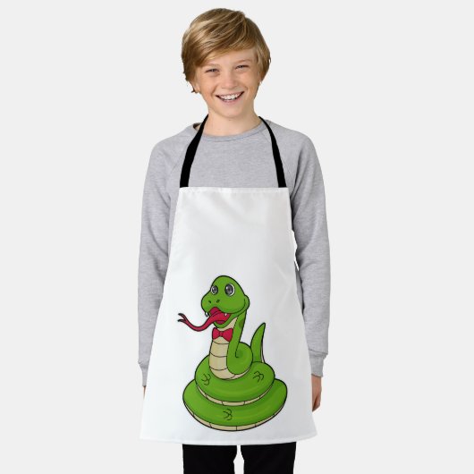 Tablier Serpent avec cravate de cabot (Porté)