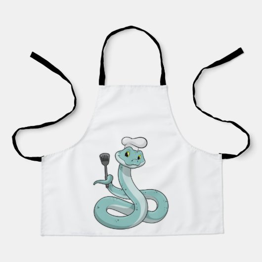 Tablier Serpent comme cuisinier avec chapeau de chef (Recto)