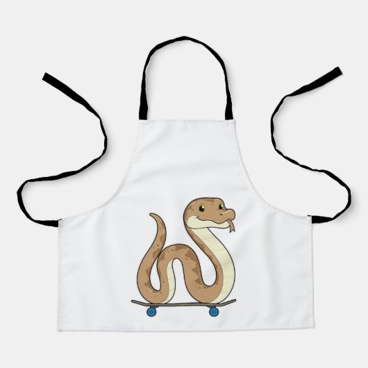 Tablier Serpent comme patineur avec skateboard (Recto)