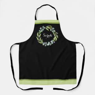 Tablier Serre florale d'eucalyptus en noir