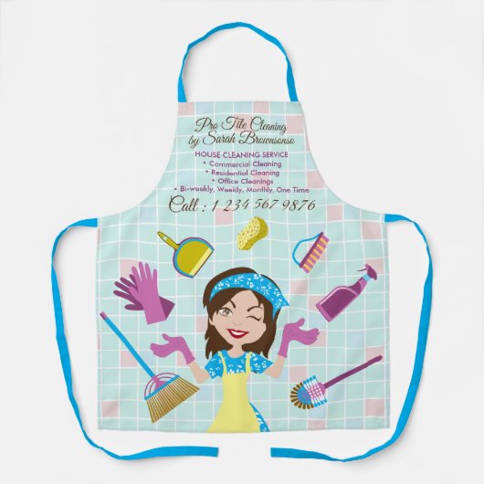 Tablier Service de nettoyage Lavage Carrelage Carrelage Lo (Recto)