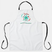 Tablier Service de nettoyage rouge et Turquoise Logo Busin (Recto)