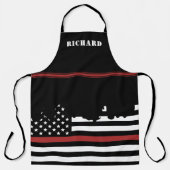 Tablier Service d'incendie de la ligne rouge mince (Recto)