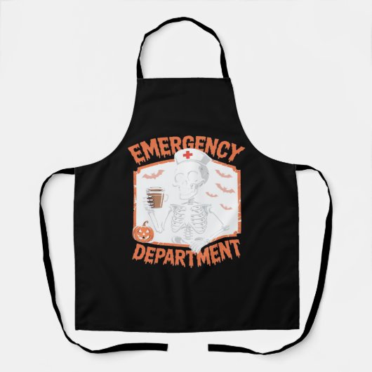 Tablier Service d'urgence Funny Halloween Nurse Essenti (Recto)