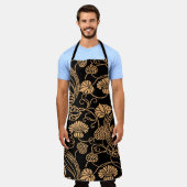 Tablier Set de table en tissu orange et noir (Porté)