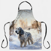 Tablier Setter anglais laissez-le neiger Noël (Recto)