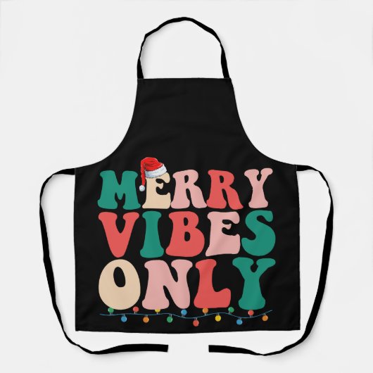 Tablier Seulement des vibrations joyeuses Noël Vacances Fa (Recto)
